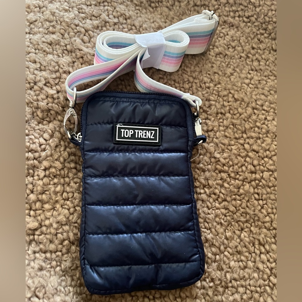 Top Trenz Navy Puffer Cell Phone Bag